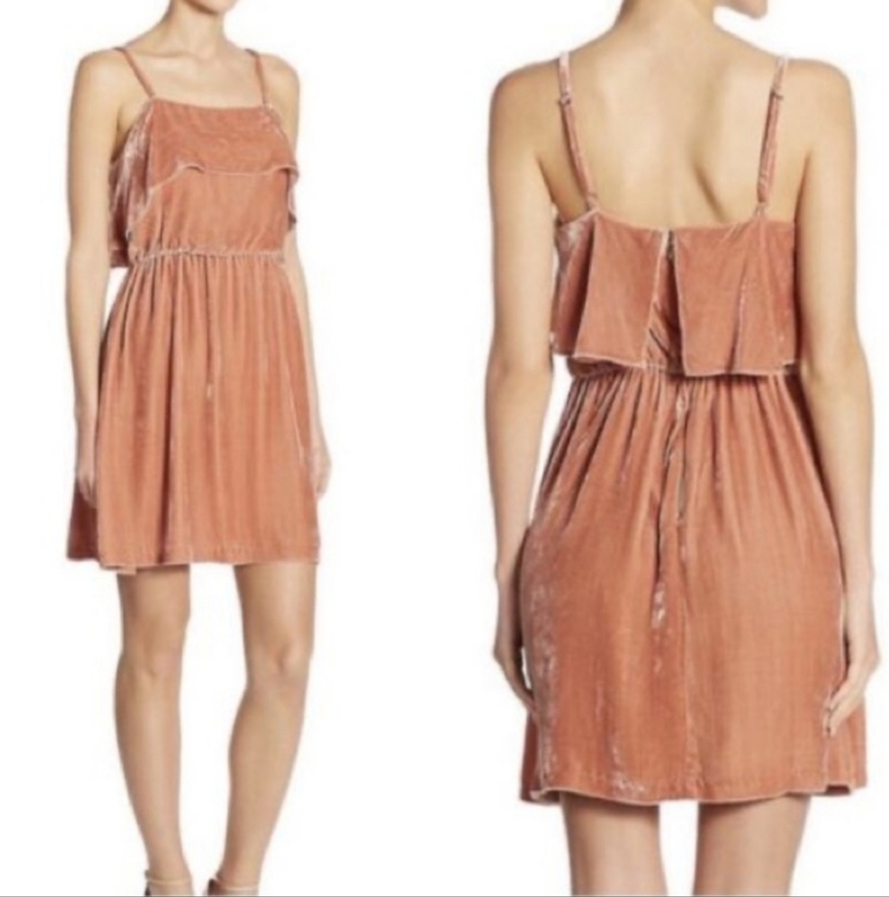 Alice + Olivia Alexis Silk Blend Dusty Rose Ruffle Mini Size 2